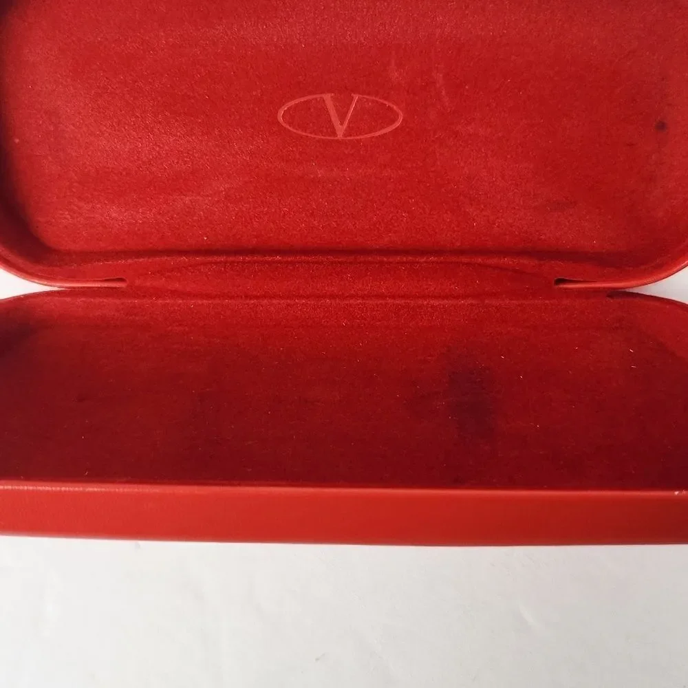 Valentino Hard Shell Eyeglasses Case Red 6x2.5